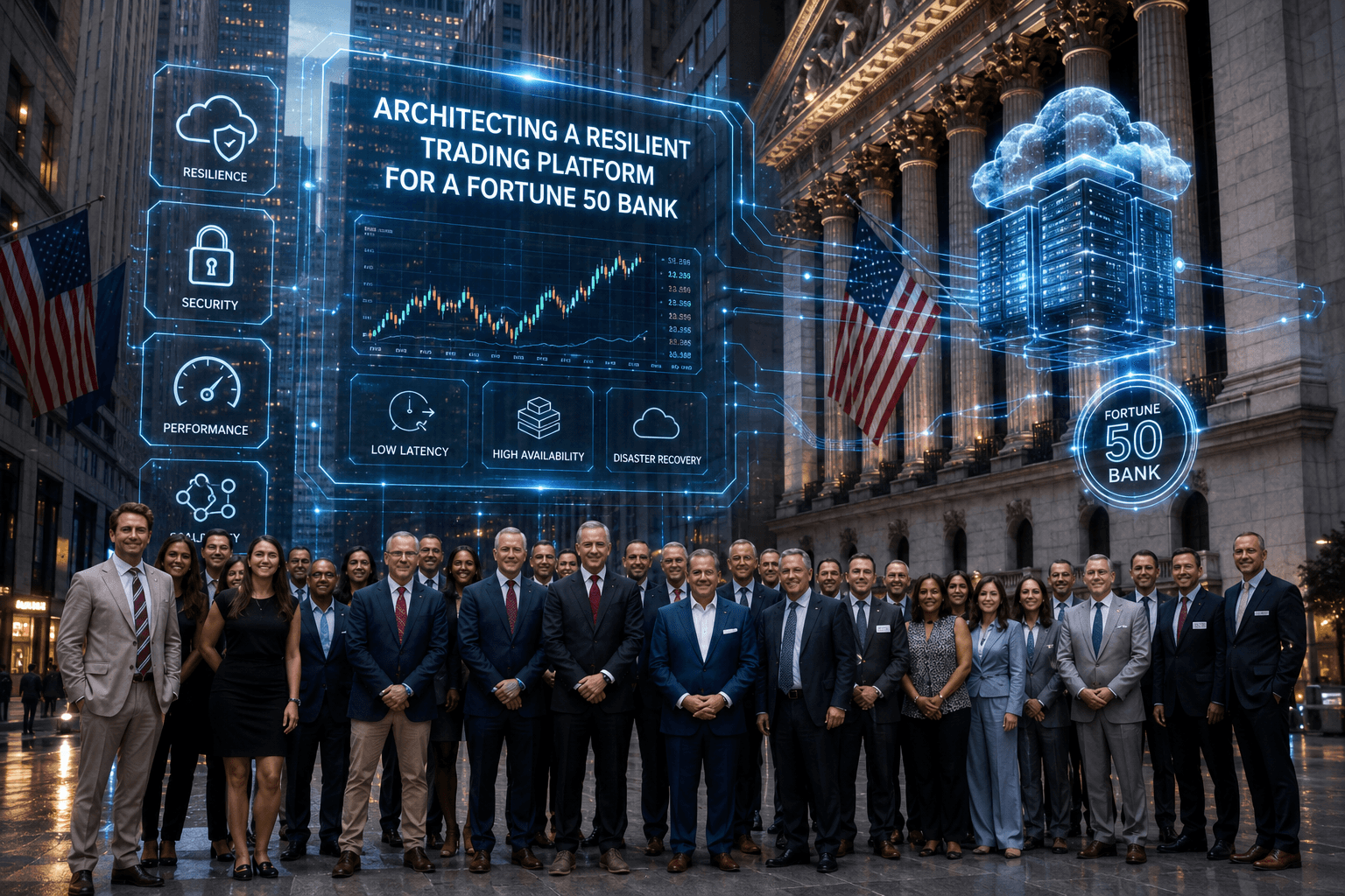 Architecting a resilient trading platform for a Fortune 50 bank.